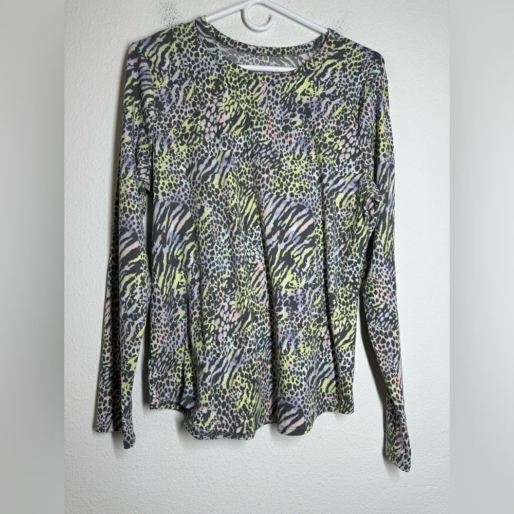 JR NOBO No Boundaries Rainbow Leopard Print Long Sleeve Top Colorful Sz XXL (19)